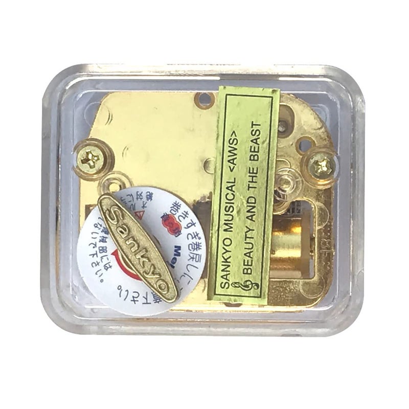 BinkeGG Clear Acrylic Wind up Music Box with Clockwork Sankyo Musical Mechanism Tune: Beauty and The Beast - Image 5